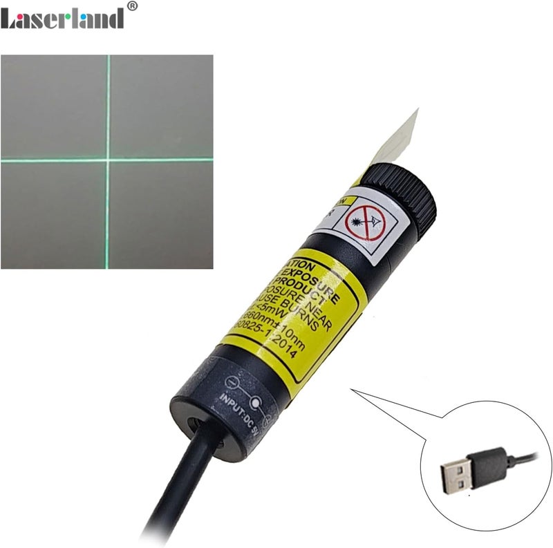 Laserlands Sewing Guide Light Green Cross Light Module Generator Projector Replacable USB for Heat up Screen Printing Placement Fabric Cloth Sewing Alignment - Image 3